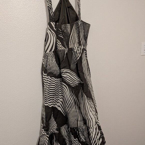 Express - Like New - Palm Tropical Print Halter Criss Cross Dress - L - Picture 2 of 3